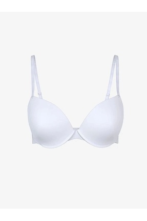 SCM LINGERIE BEYAZ Balenli Dolgusuz Düz Tişört Sütyen