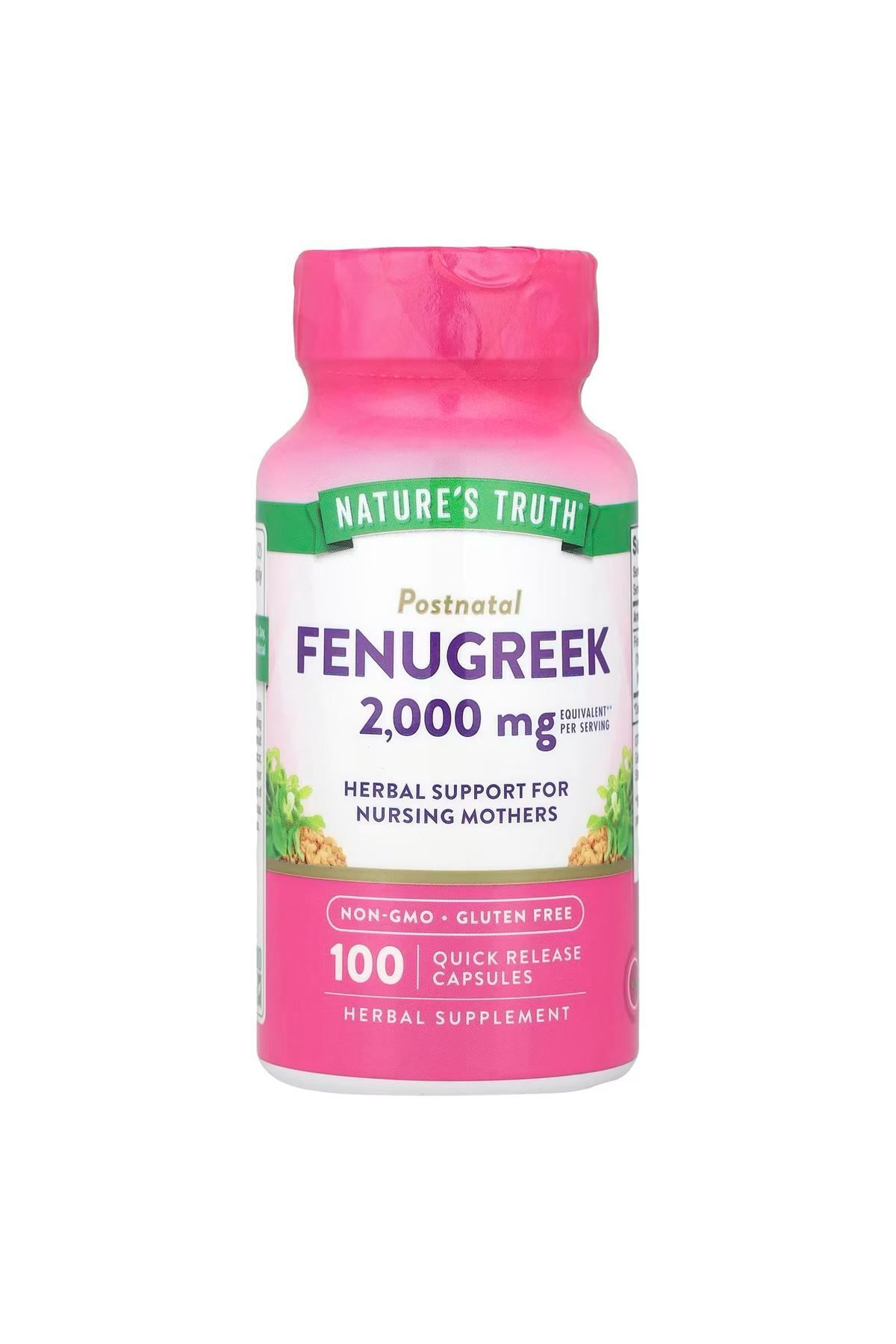 Natures Truth Fenugreek - Çemen otu, 2.000 mg, 100 Hızlı Salımlı Kapsül