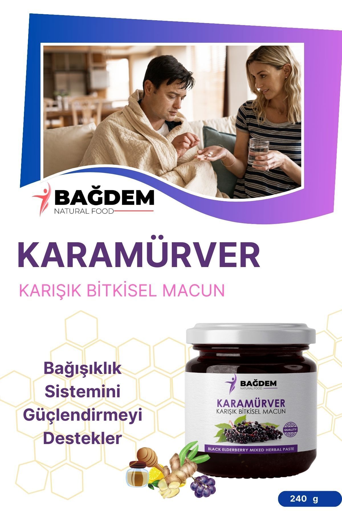 BAĞDEM KARAMÜRVER KARIŞIK BİTKİSEL MACUN 240 GR