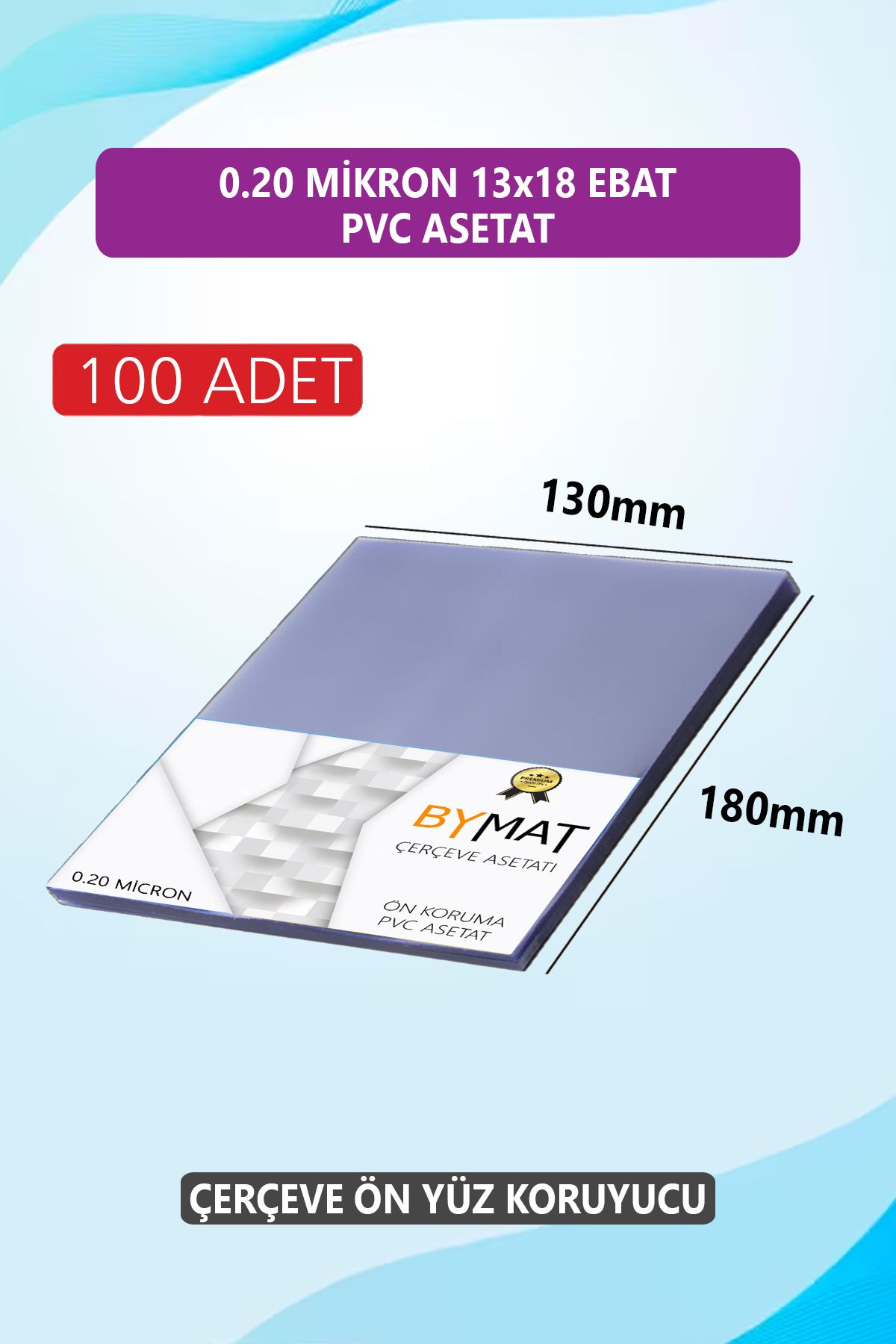 bymat-13X18 cm Pvc - Frame Front Face Protection - 100 Pieces - Photo Protector - Acetate 0.20 Micron 1