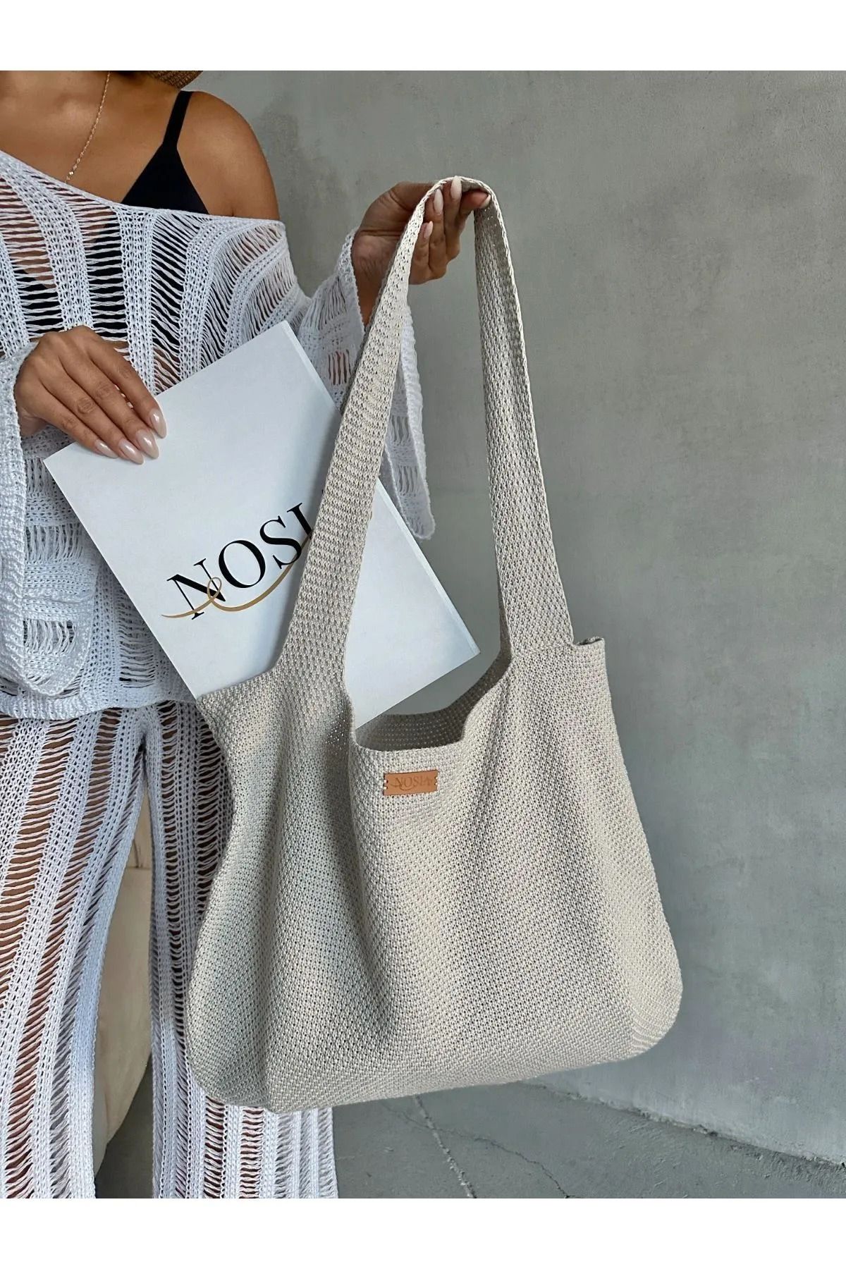 nosia fashion Tasarım Örme Plaj Çantası