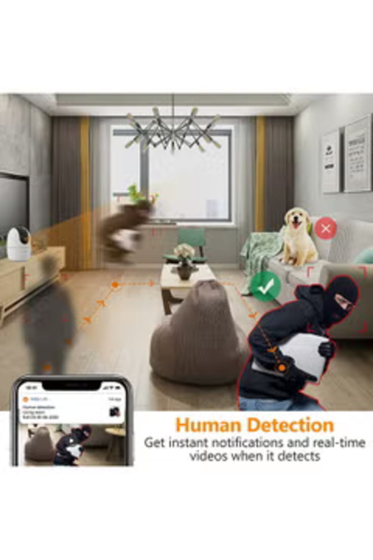 Imou-Ranger 2 360 Degree Security Camera with SD Card Support up to 256GB and Wi-Fi 1080P 6