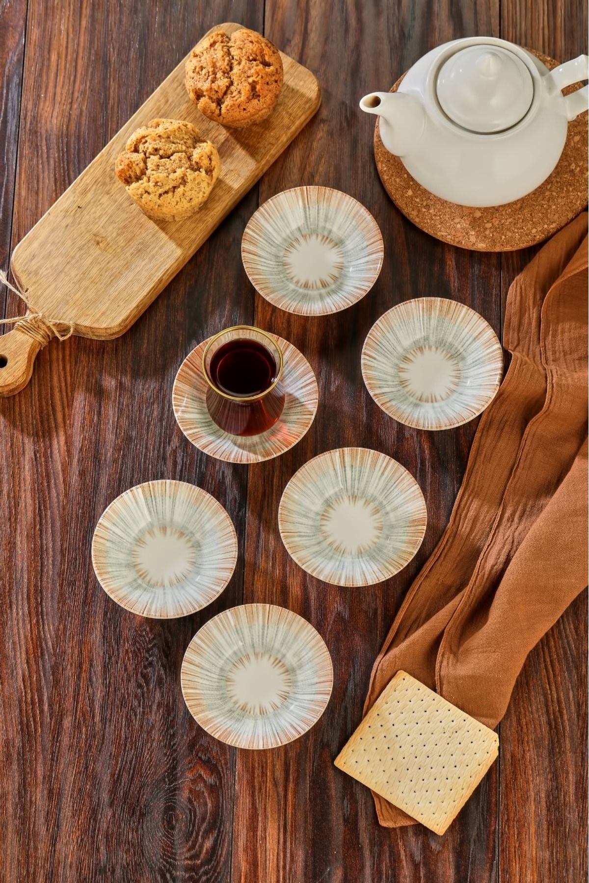 Cooker-6 Patterned Porcelain Tea Plates 2