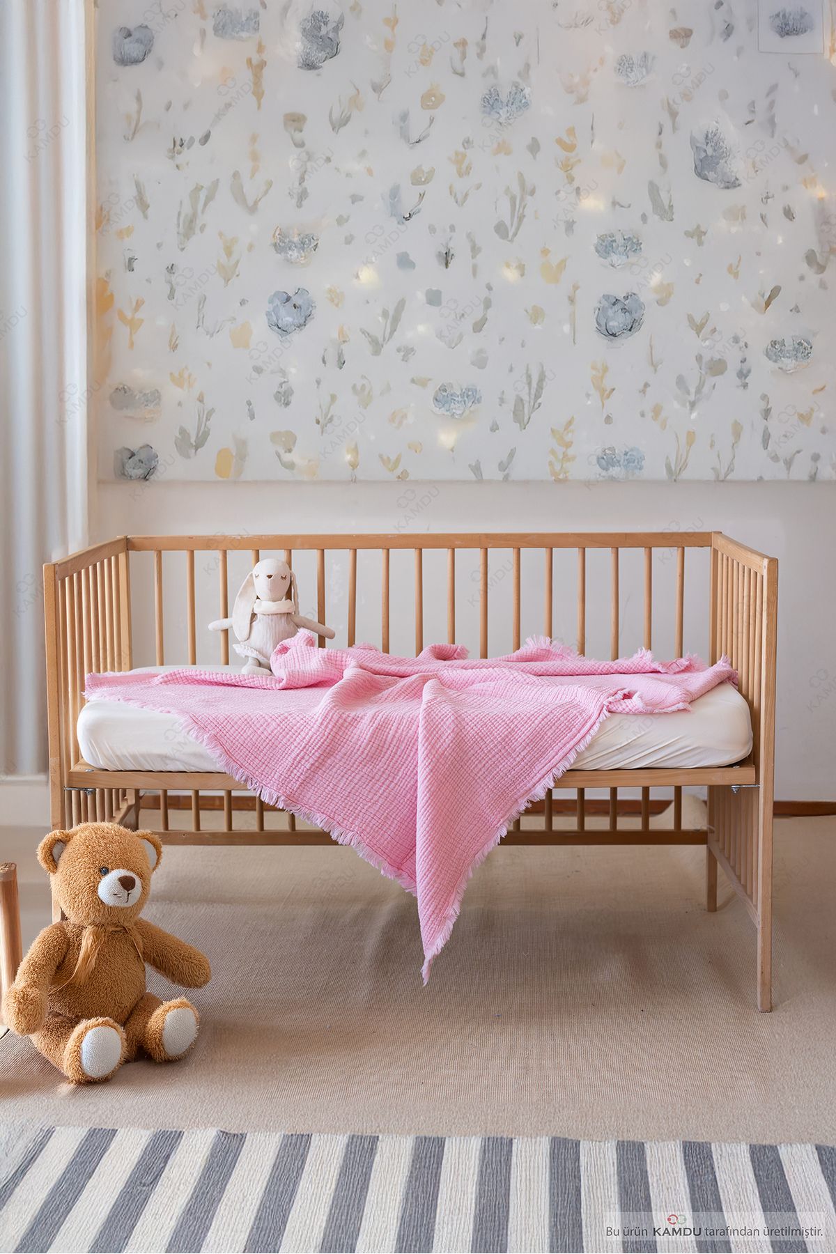 Jassya 100x100cm %100 Müslin Bebek Battaniyesi, Çok Amaçlı Müslin Örtü, Çok Katlı Pamuk Bebek Örtüsü