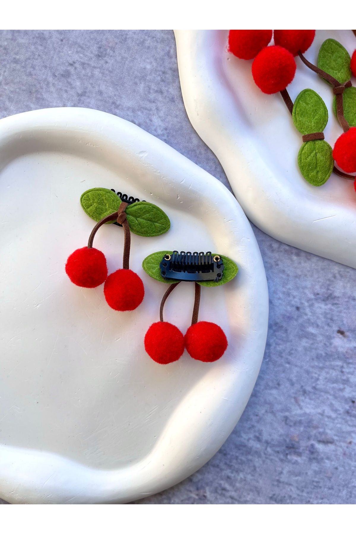 Toka Sepetim-Cherry Hairless Baby Buckle Cherry Baby Snap 1 Pair 3