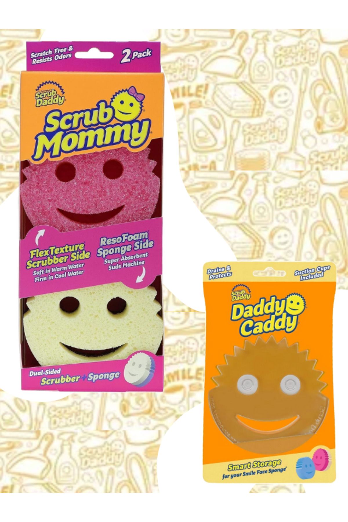 Scrub Daddy SCRUB MOMMY VE ASKI APARATI TEMİZLİK SETİ