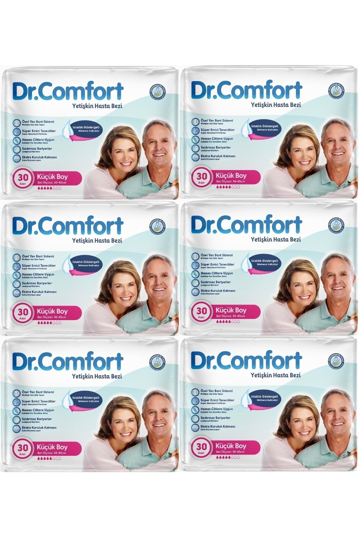 Dr.Comfort Yetişkin Hasta Bezi Bel Bantlı Tekstil Yüzeyli S - Küçük - Small 180 Adet (6PK*30)