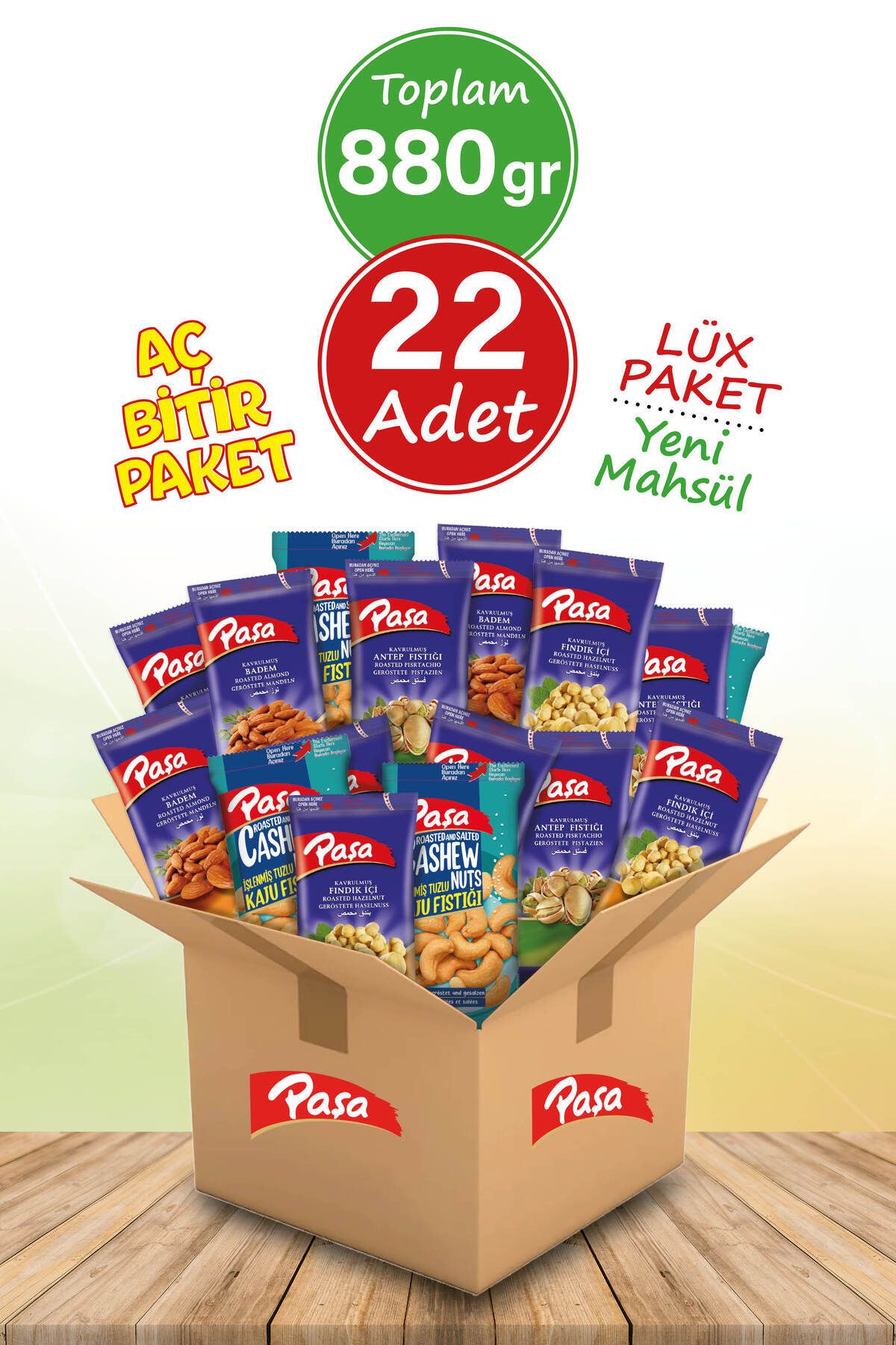 Paşa Kuruyemiş Paşa Karışık 40 gr X 22 Adet (NATUREL 1. KALİTE)