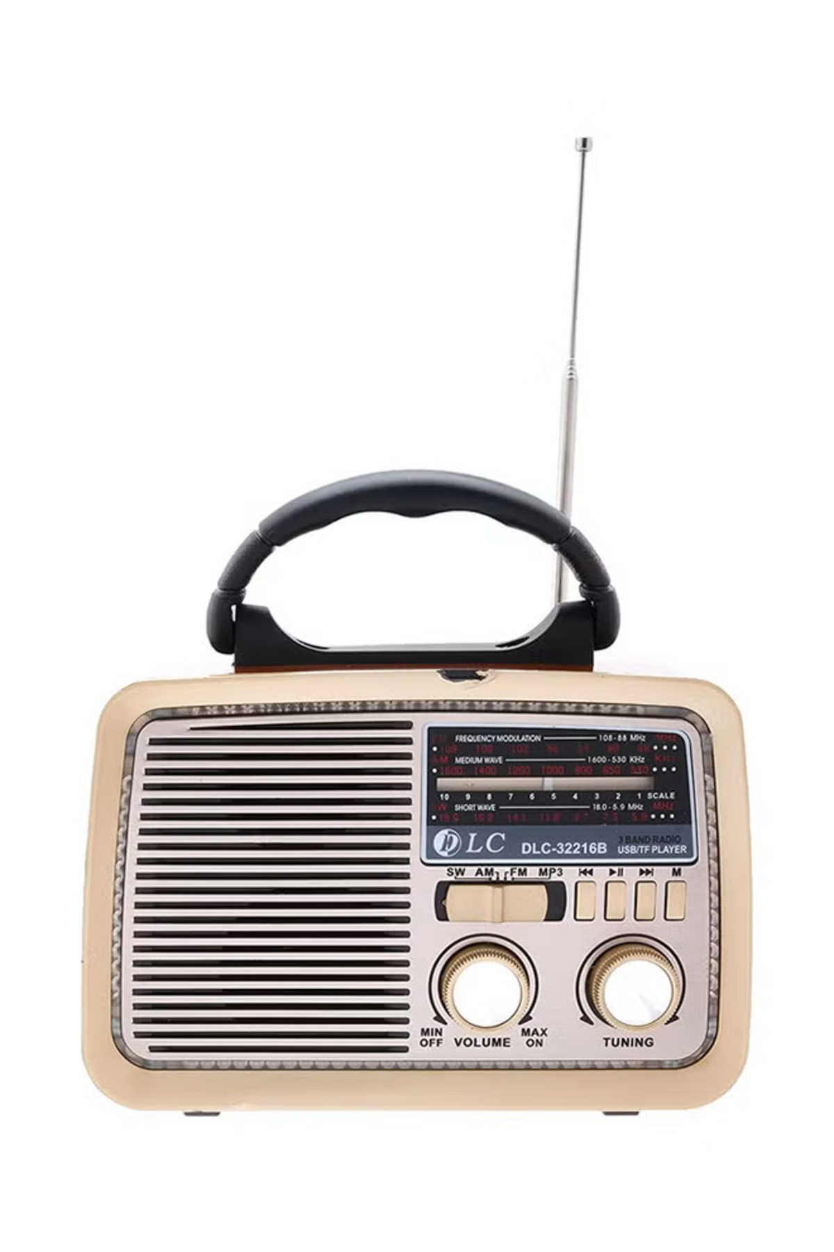 راديو محمول بتقنية البلوتوث 32216B بني/ذهبي/أسود