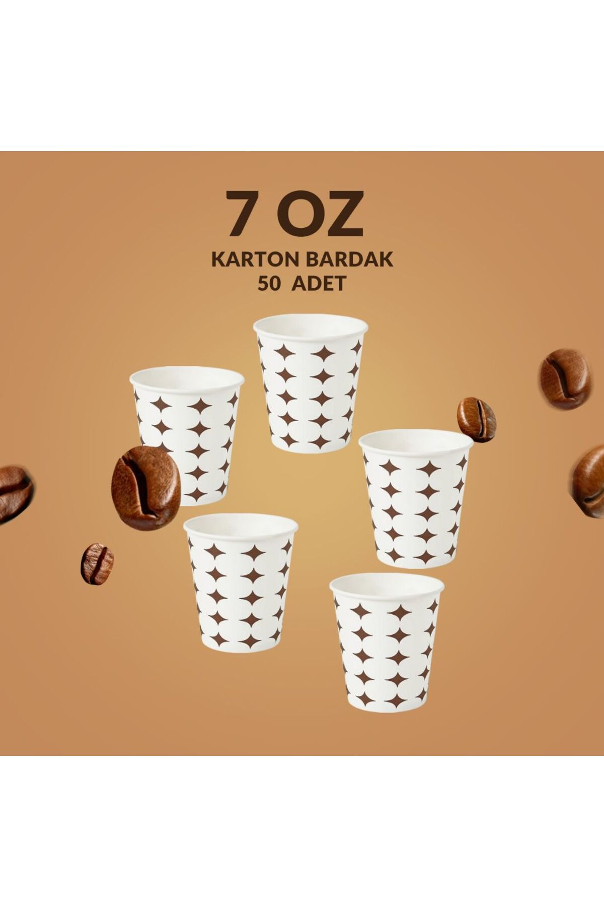 everart 50 Adet 7 Oz Karton Bardak Desenli Kokusuz*sızdırmaz.**