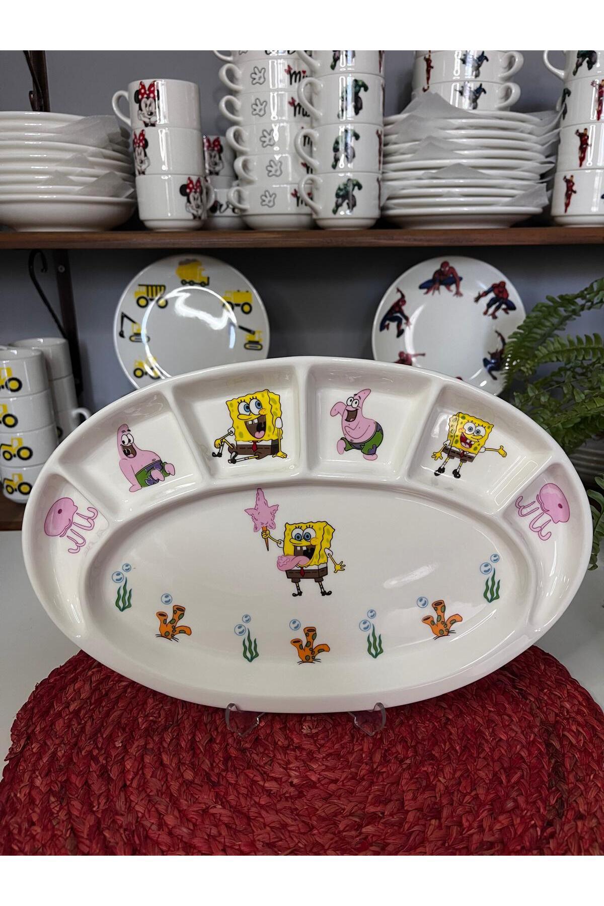 TEBAK COLLECTION TEBAK SÜNGER BOB DESEN 7 PARÇA ÇOCUK YEMEK TAKIMI MAMA SETİ fotoğrafı 2 (önizleme)