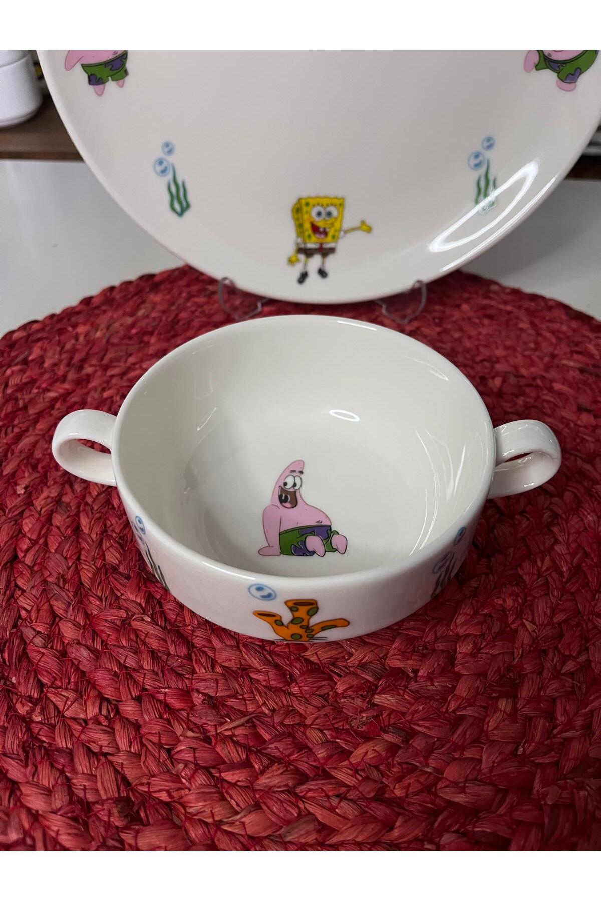 TEBAK COLLECTION TEBAK SÜNGER BOB DESEN 7 PARÇA ÇOCUK YEMEK TAKIMI MAMA SETİ fotoğrafı 5 (önizleme)