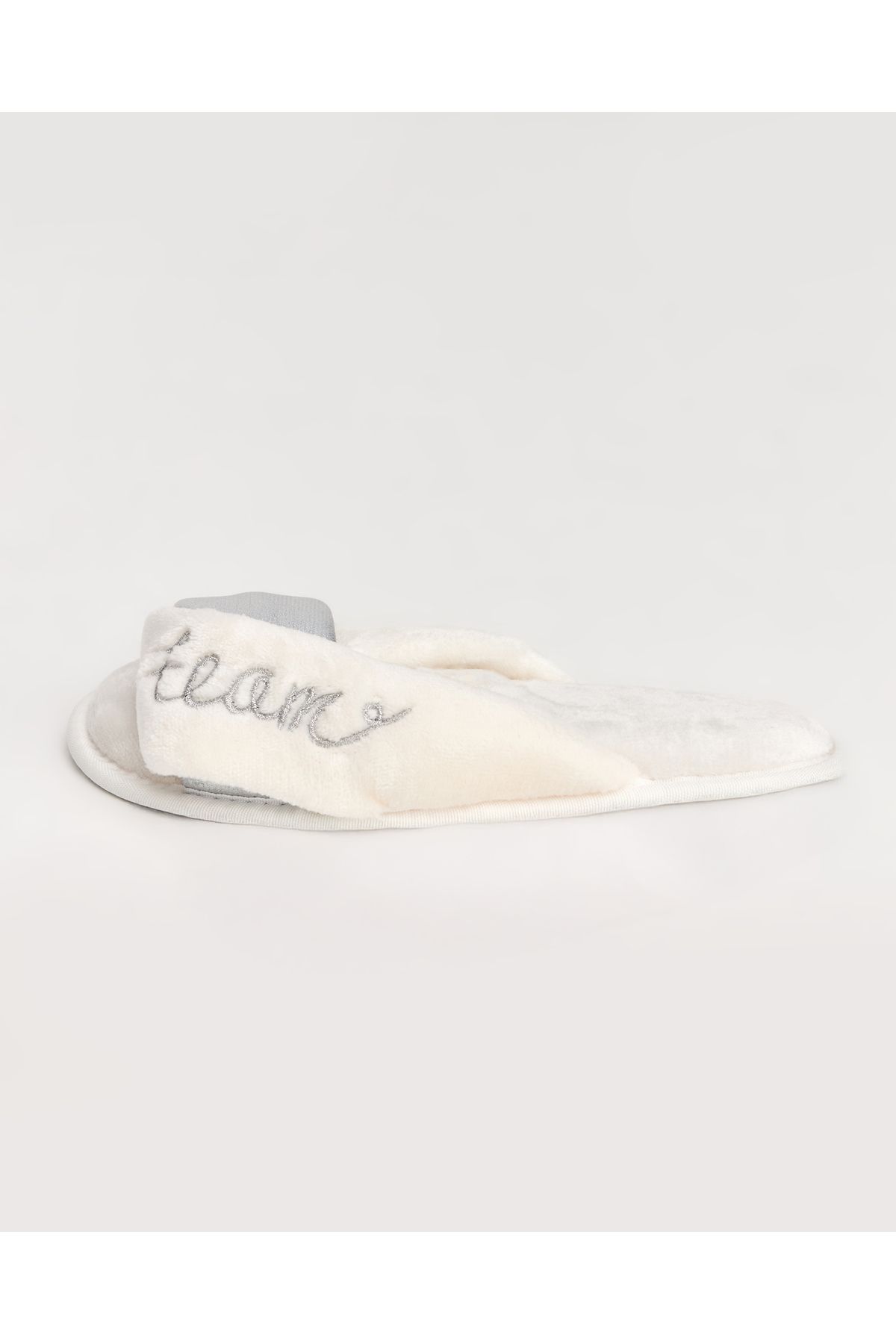 Chirpy-Bride Team - White Women's Slippers with Writing 5