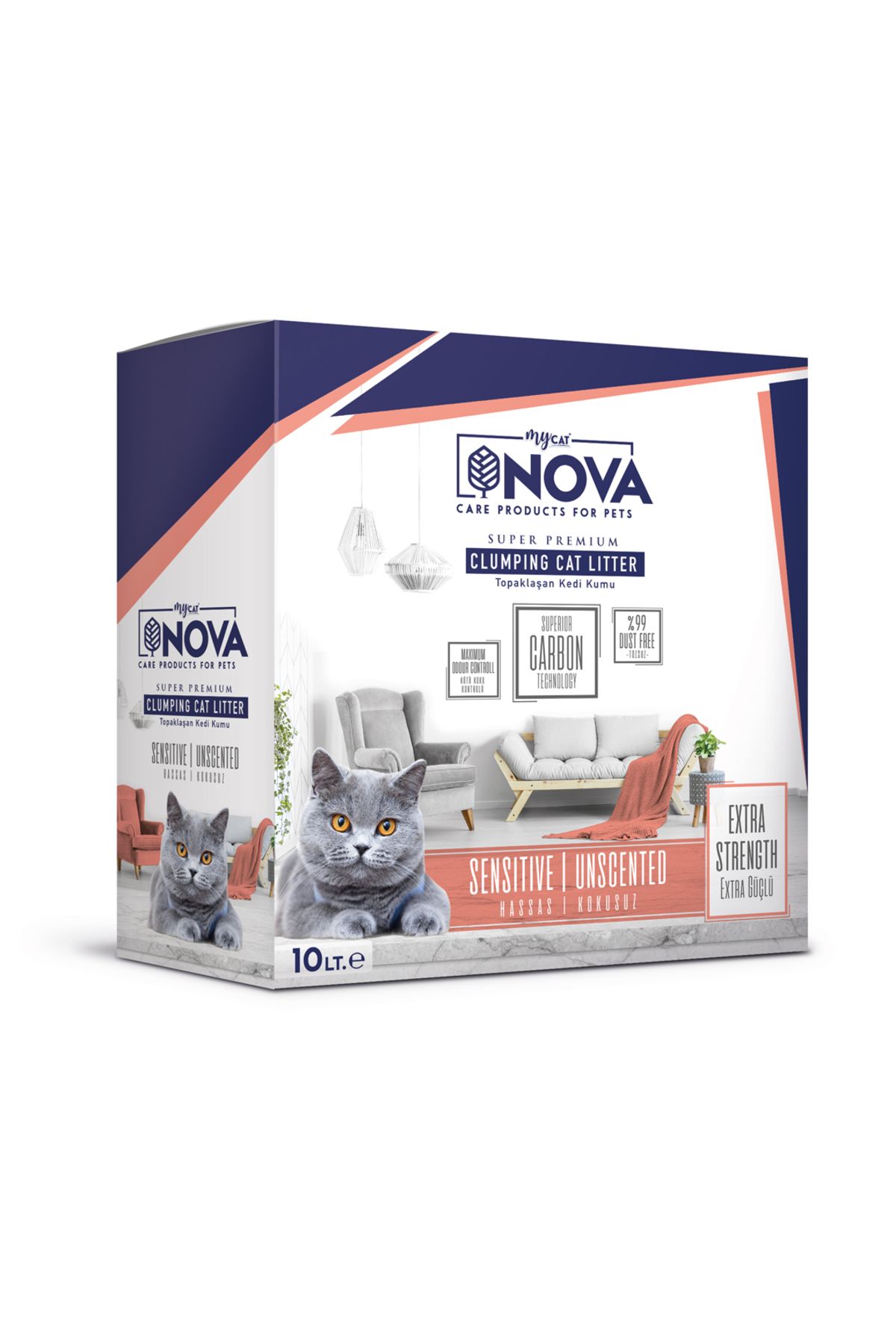 ENDO Mycat Nova Extra Güçlü ( hassas kokusuz) Premium kedi kumu 10lt