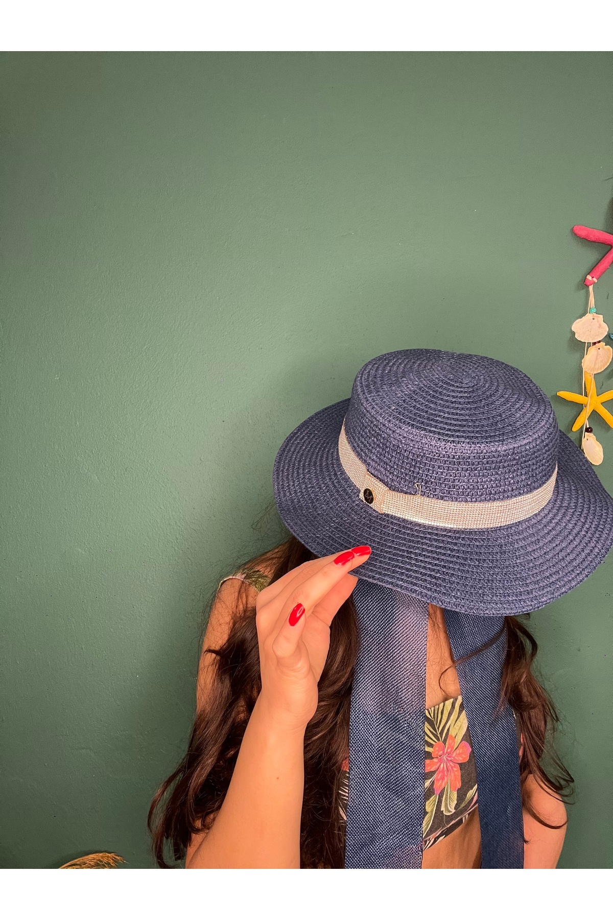 laviyonsa-Straw Hat with Ties 4