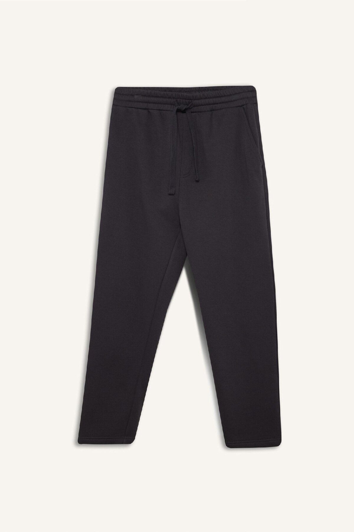 DeFacto-Regular Fit Sweatpants Basic Plain with Fleece Inside, Pockets, Lace-Up Waist, Straight Legs D7836Ax25Sp 7