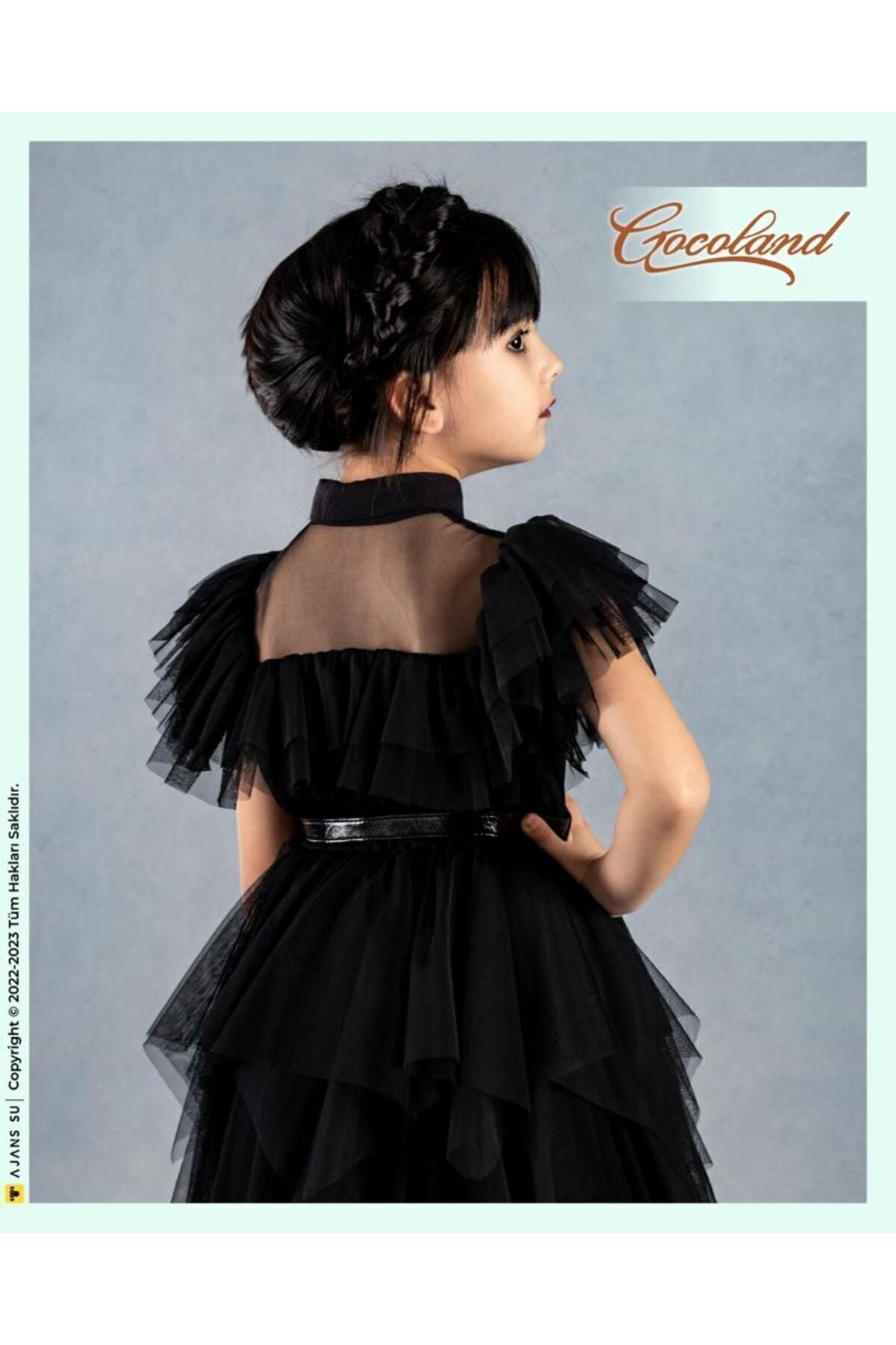 Gocoland Wednesday Kostüm Siyah Renk Elbisesi fotoğrafı 3 (önizleme)