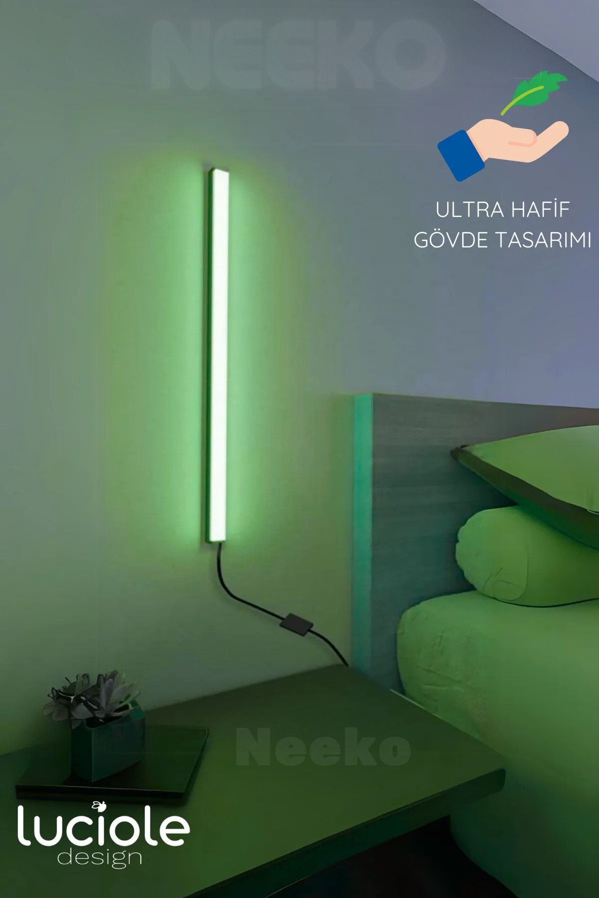 neeko-Mini Stick Remote Controlled RGB LED 16 Color Sconce 54 Cm 4