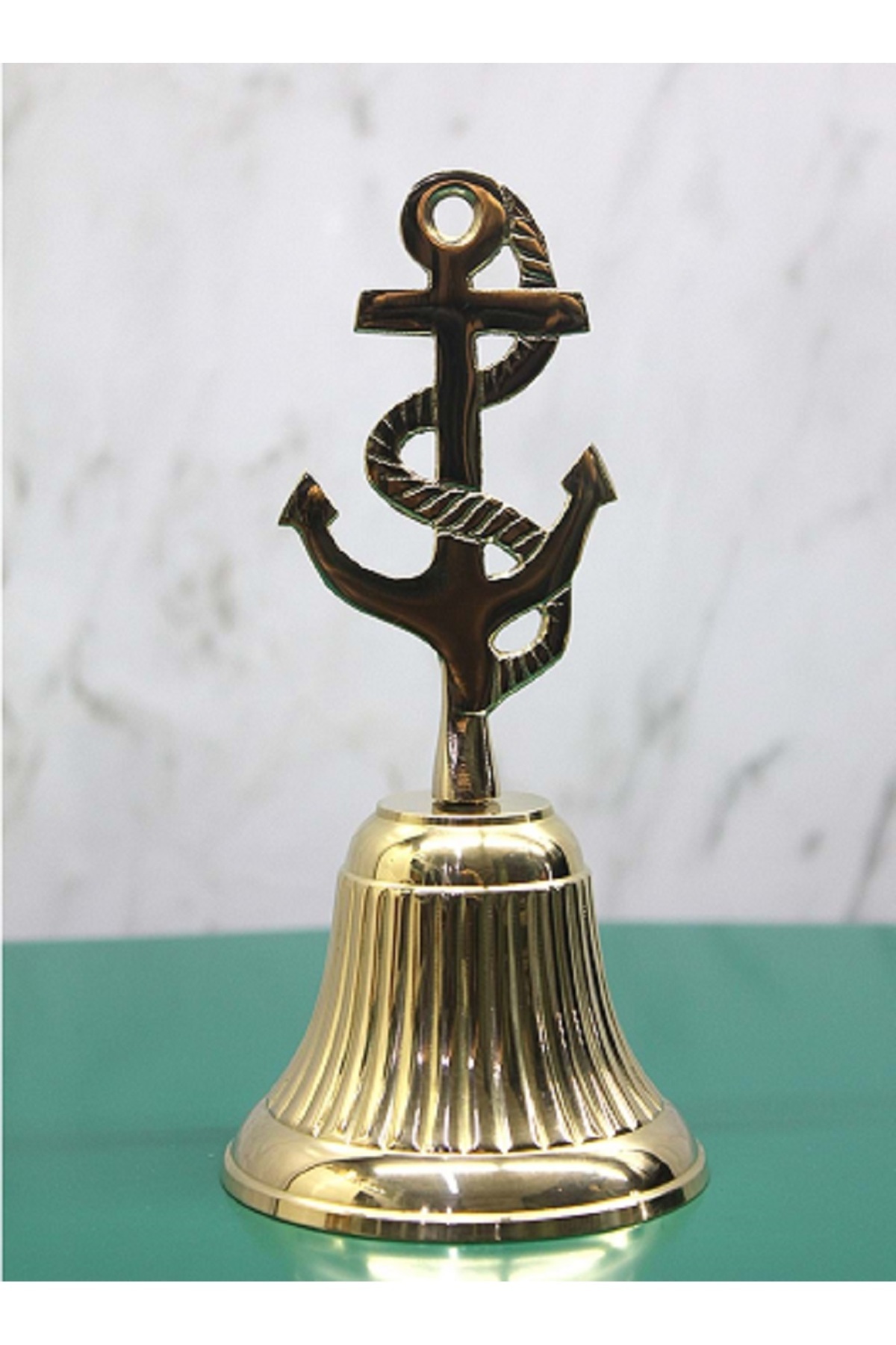 hediyeconcepti-Anchor Design Hand Bell Made of All Brass 1