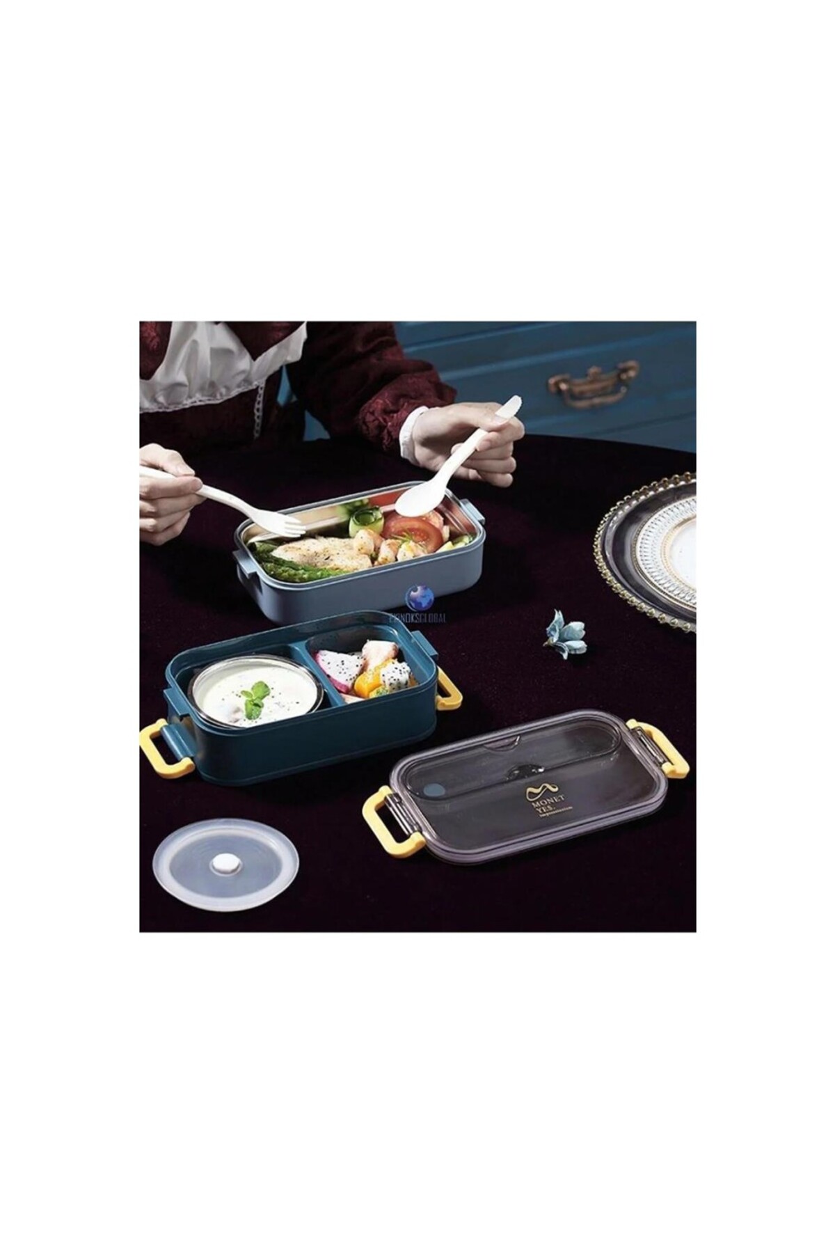 Vagonlife Çift Kat Paslanmaz Yemek Kabı Saklama Kabı Gıda Kabı