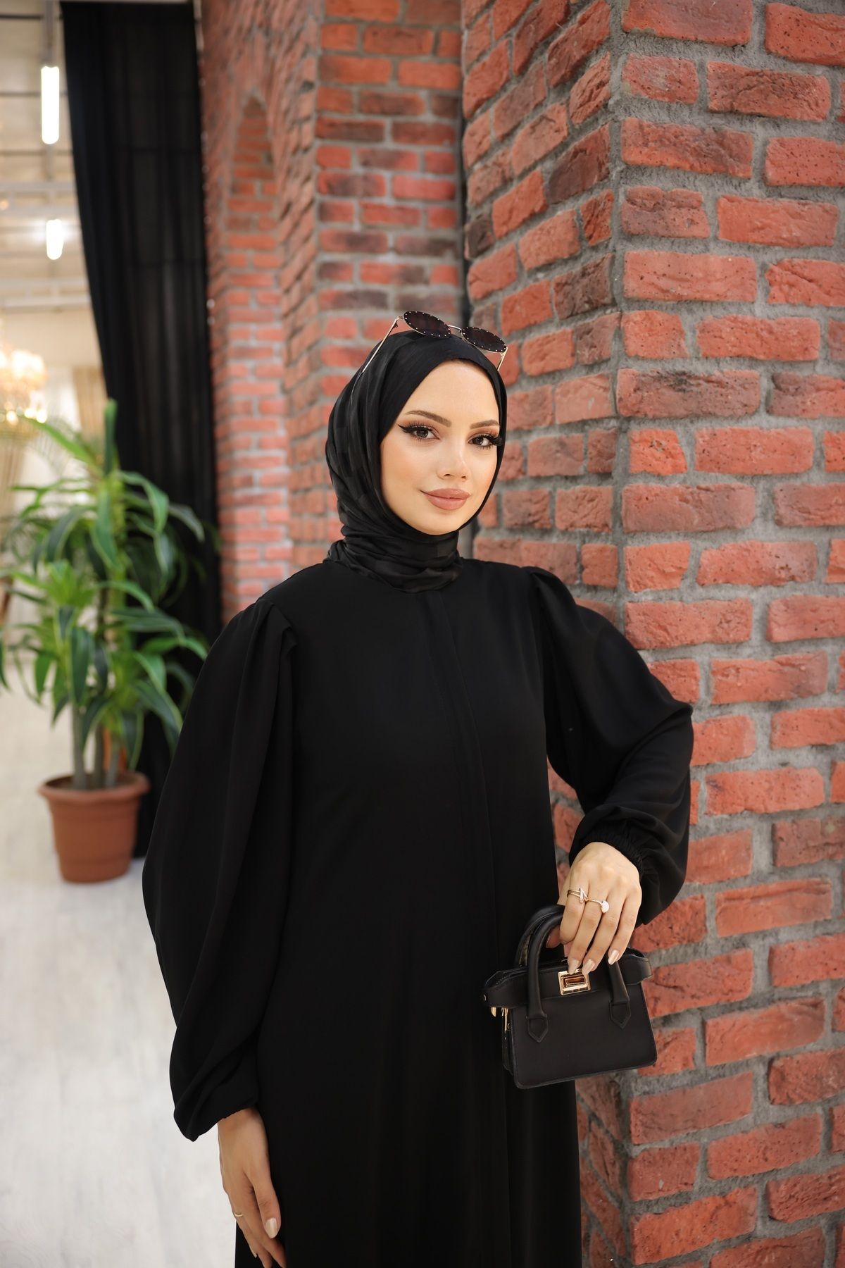 آستین بادکنک ابریشم nevmira مدینه Abaya Abaya 4002