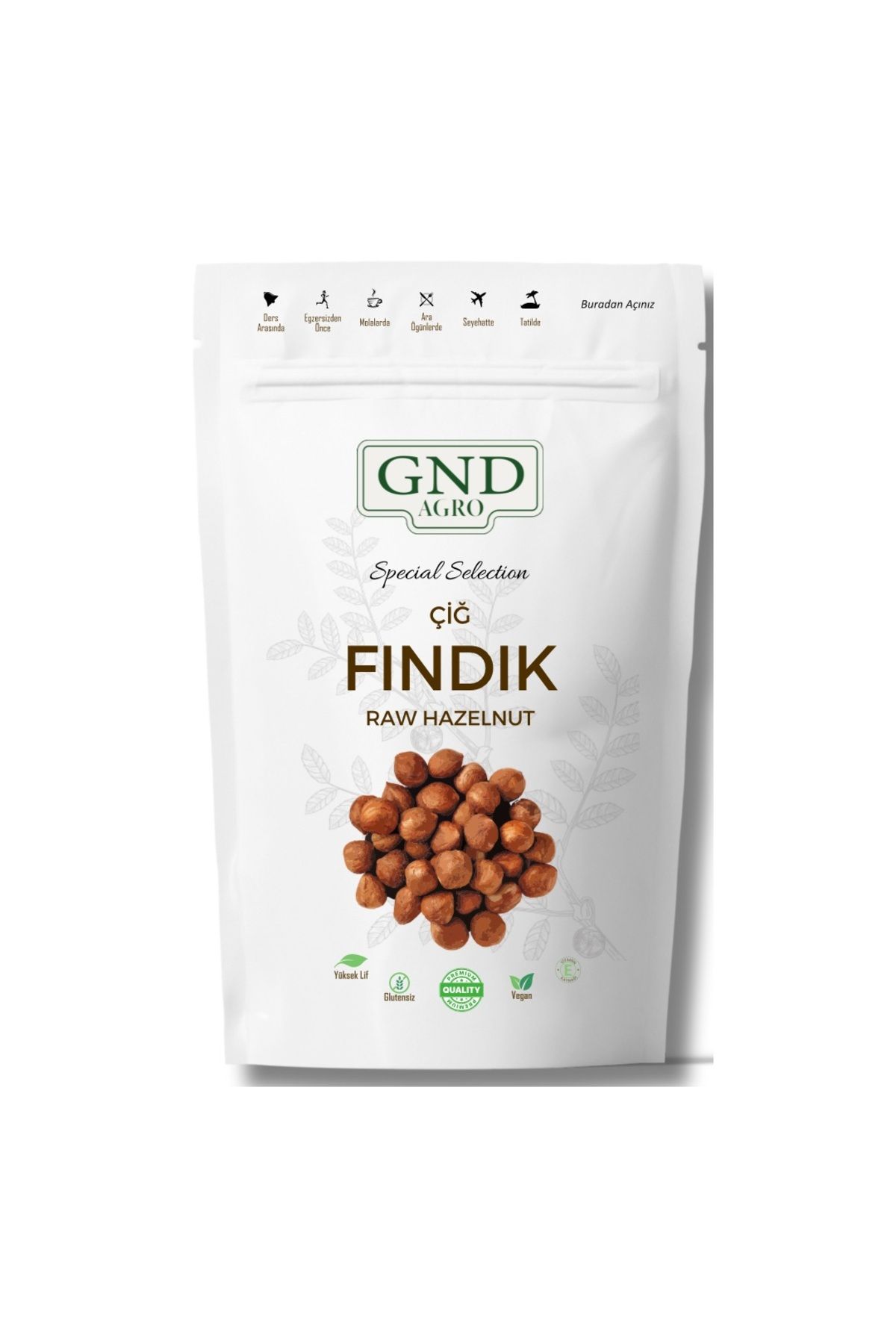 taze GND Agro - Çiğ Fındık - 500 Gram