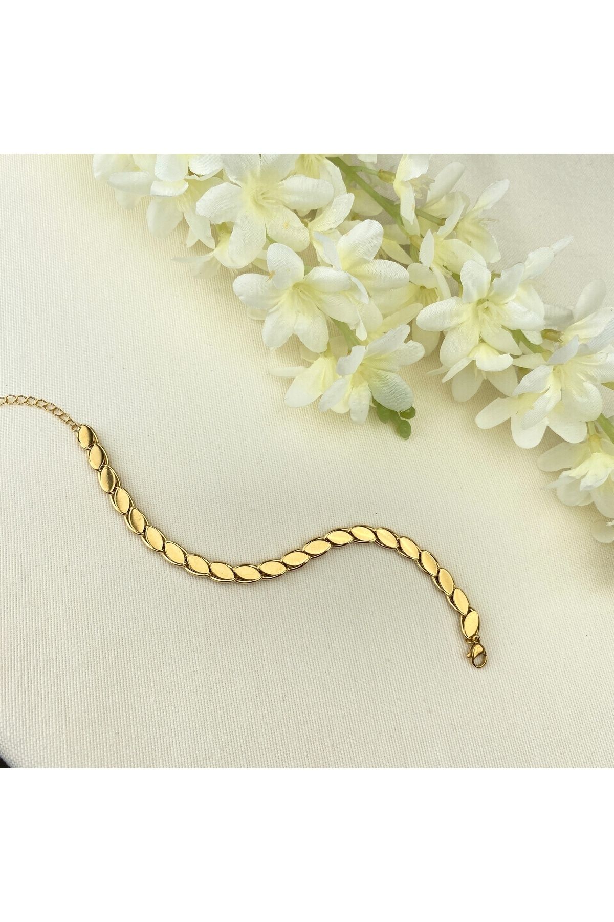 soleah Arpa Bileklik Yüksek Kalite 316 L Paslanmaz Çelik Gold 17,5 + 3 cm