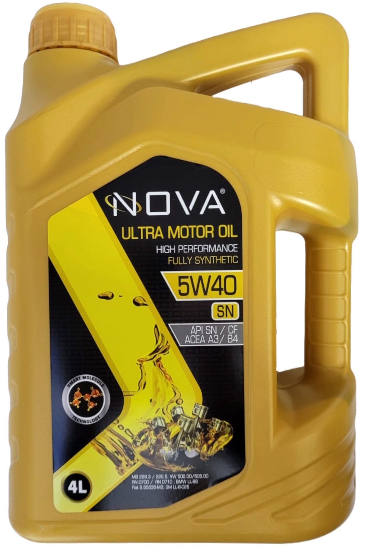 Nova 5w-40 4 Litre Tam Sentetik Motor Yağı Apı: Sn, Acea A3-b4