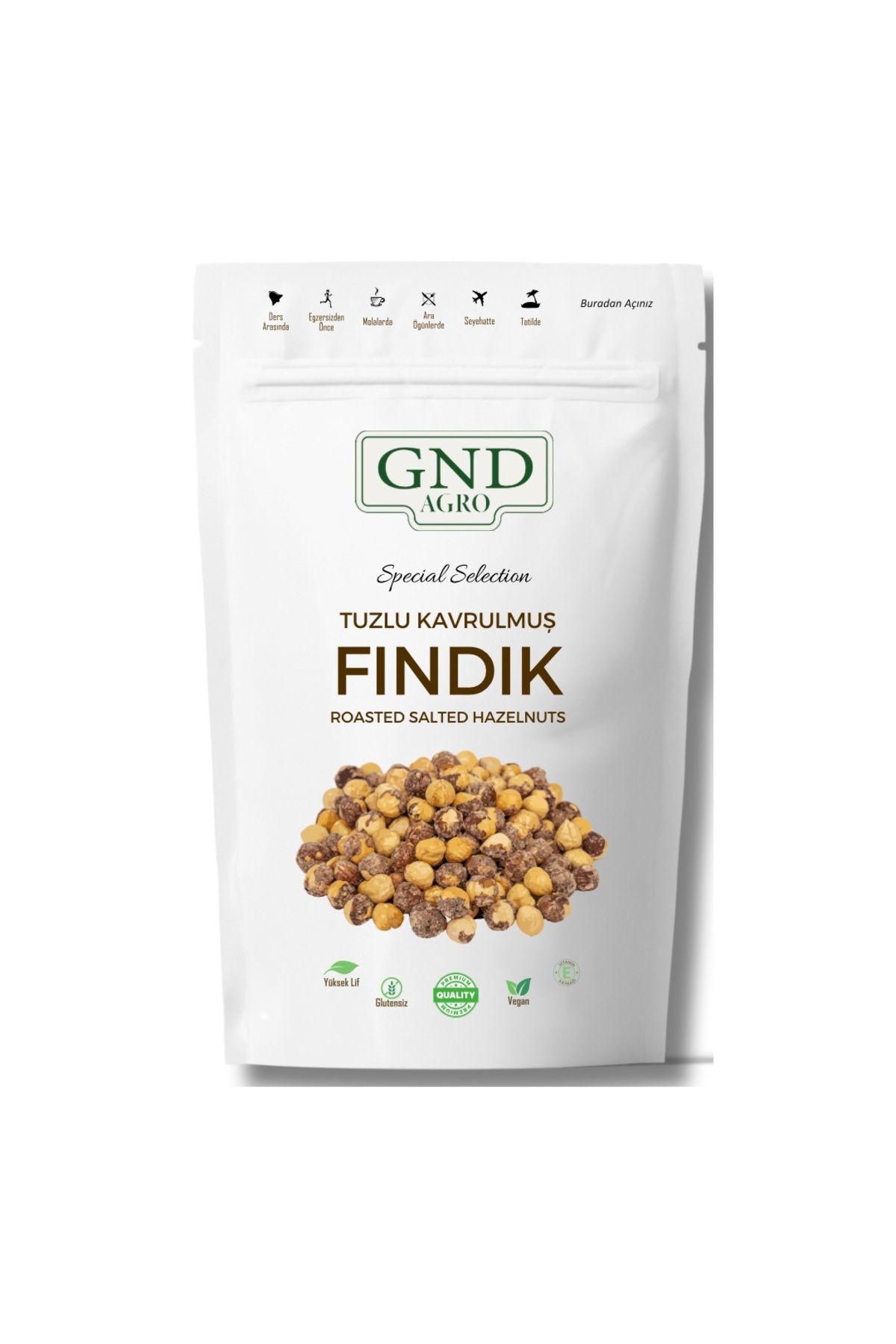 taze GND Agro - Tuzlu Kavrulmuş Fındık - 250 Gram