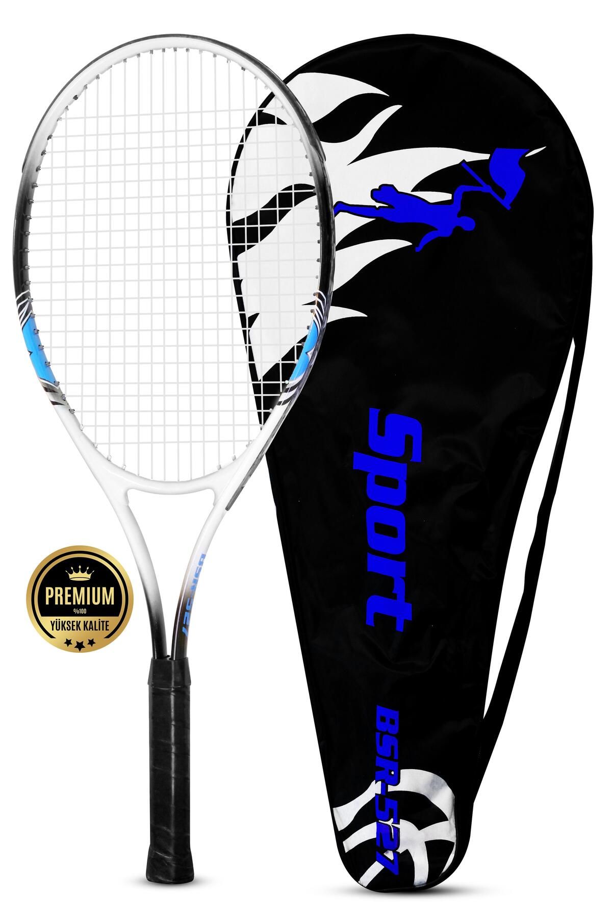 Telvesse Deluxe 27 İnç Tenis Raketi Çantalı Yetişkin Tennis Racket L2 Grip 68 cm Mavi 527