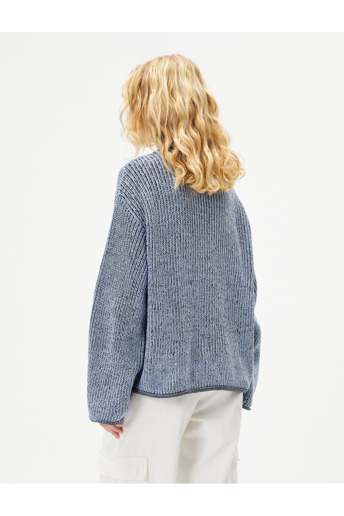 Koton-Knitwear Sweater Wide Long Sleeve Crew Neck 4