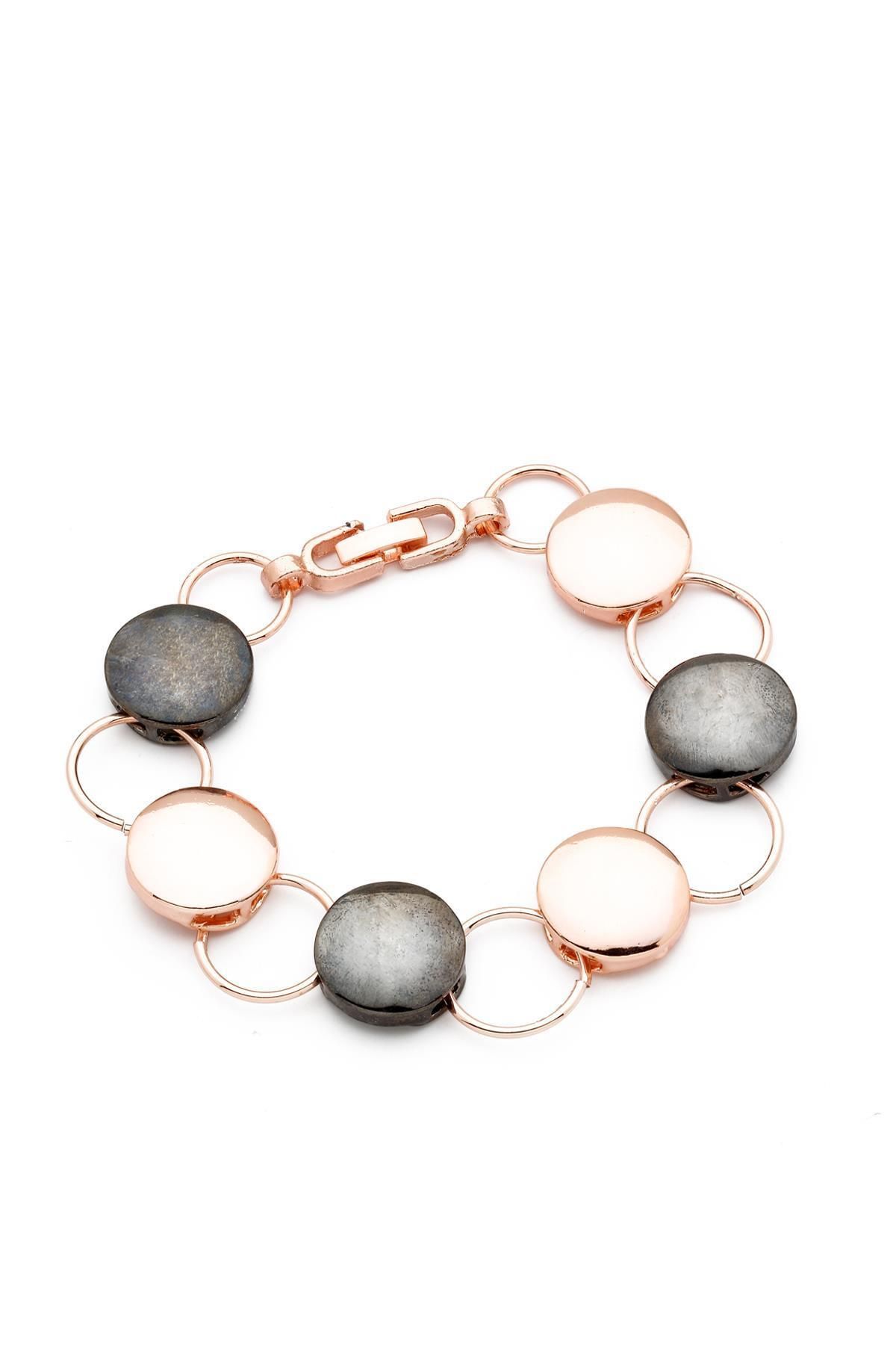 Modex-Rose Anthracite Two Color Hoops Bracelet(18cm) 1