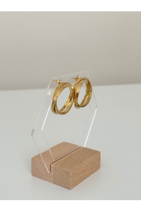 Tasarım Gold İkili Dolama Halka Küpe - Şıklığın ve Zarafetin Buluştuğu Özel T...