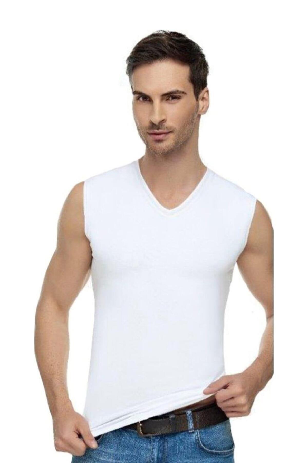 Tutku Elit-1305 Tricou pentru bărbați, cu decolteu în V, cu mâneci zero, 3 piese 1