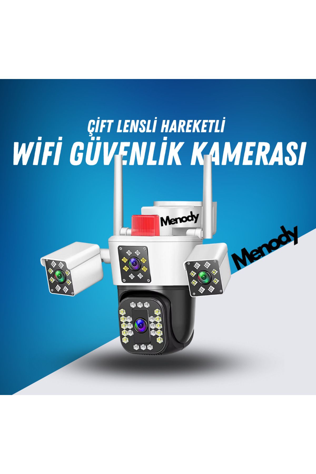 menody 3023 3 Kameralı Wifi Ptz Güvenlik Kamerası Mobil Bildirim (ADAPTÖR DAHİLDİR)