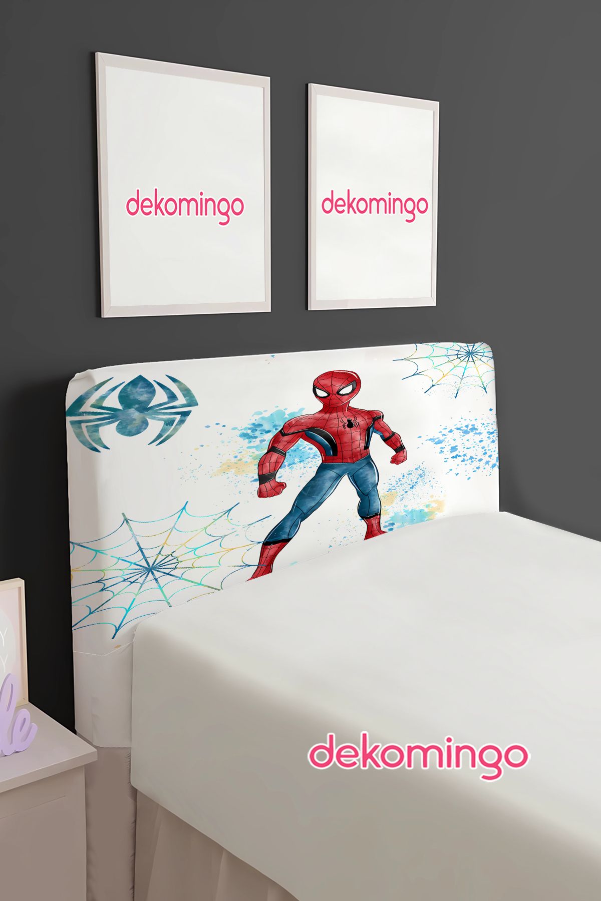 dekomingo BRUSH SPİDERMAN DESENLİ BAZA BAŞLIK KILIFI ( TEK KİŞİLİK )