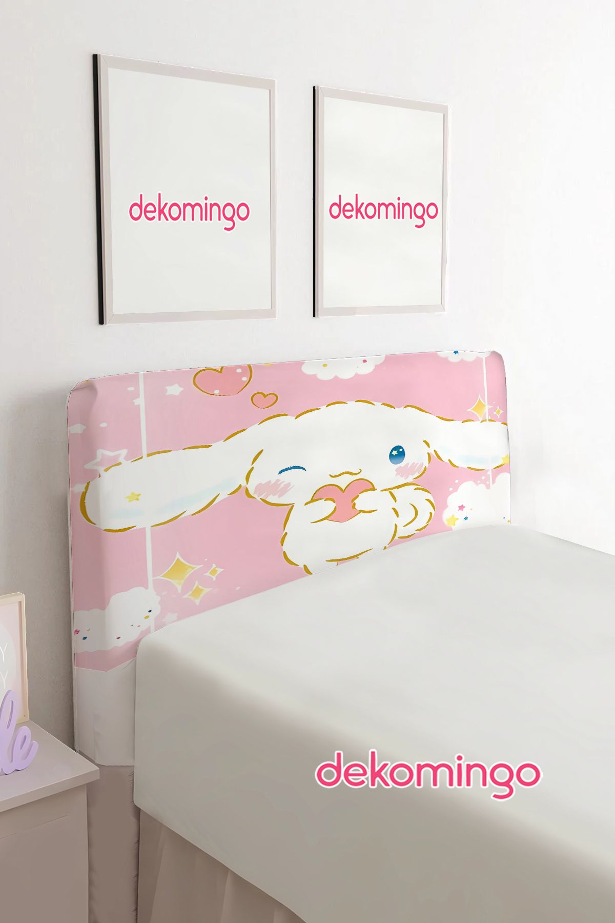 dekomingo PEMBE CINNAMAROL DESENLİ BAZA BAŞLIK KILIFI ( TEK KİŞİLİK )