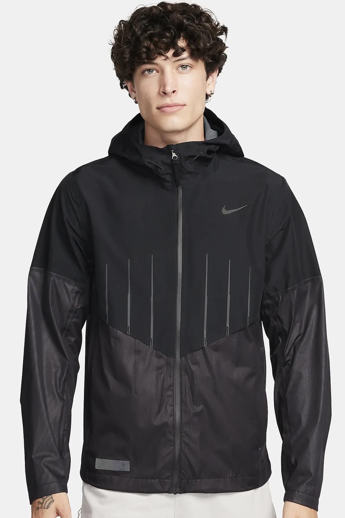 Nike Running Storm Fit Division Aerogami Jacket Erkek Su itici Kapüşonlu Reflektörlü Yürüyüş Koşu Ce