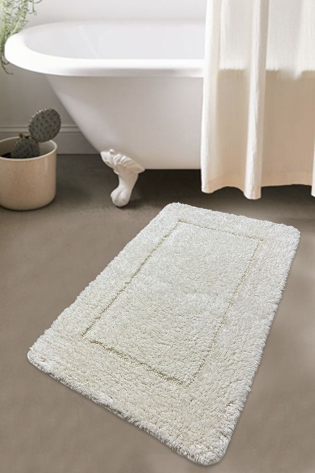 Iromica Home Cotonel Ekru 2'li Set Cotton Banyo Halısı