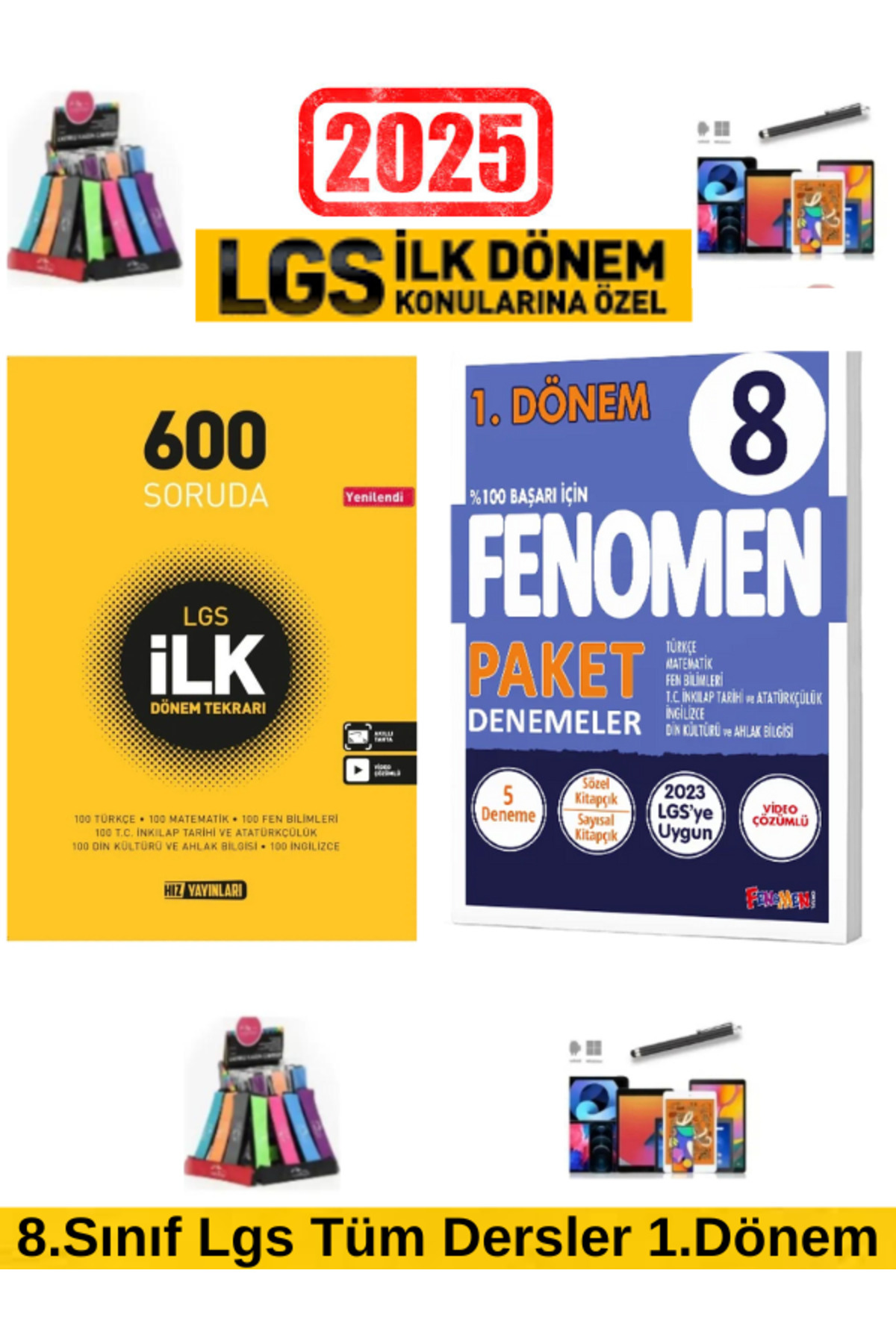 Hız ve Renk Yayınları Hız 2025 8.sınıf Lgs 600 Soruda 1.dönem