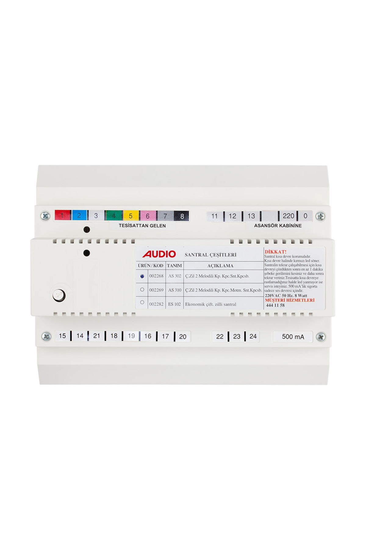 AUDİO Audio 002268 As 302 Kapıcılı Çift Zilli 2 Melodili Santral