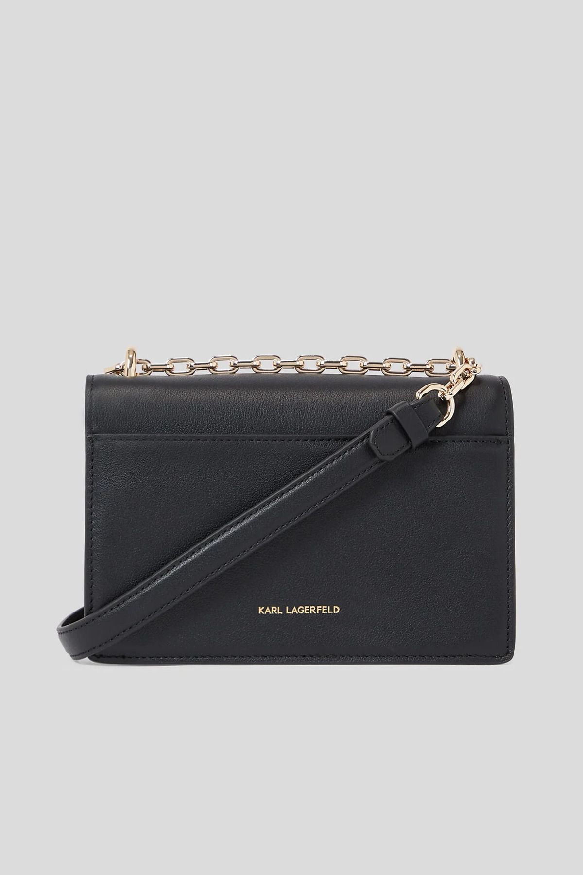 Karl Lagerfeld-Schwarze Damen-Umhängetasche aus Leder, 19 x 12,5 x 8,5 cm, 235 W 3062997 2