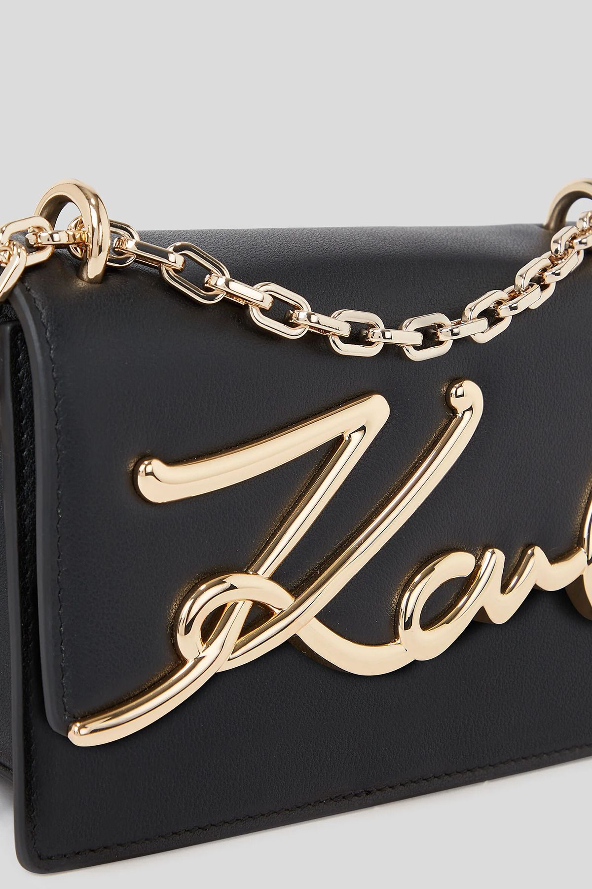 Karl Lagerfeld-Schwarze Damen-Umhängetasche aus Leder, 19 x 12,5 x 8,5 cm, 235 W 3062997 4