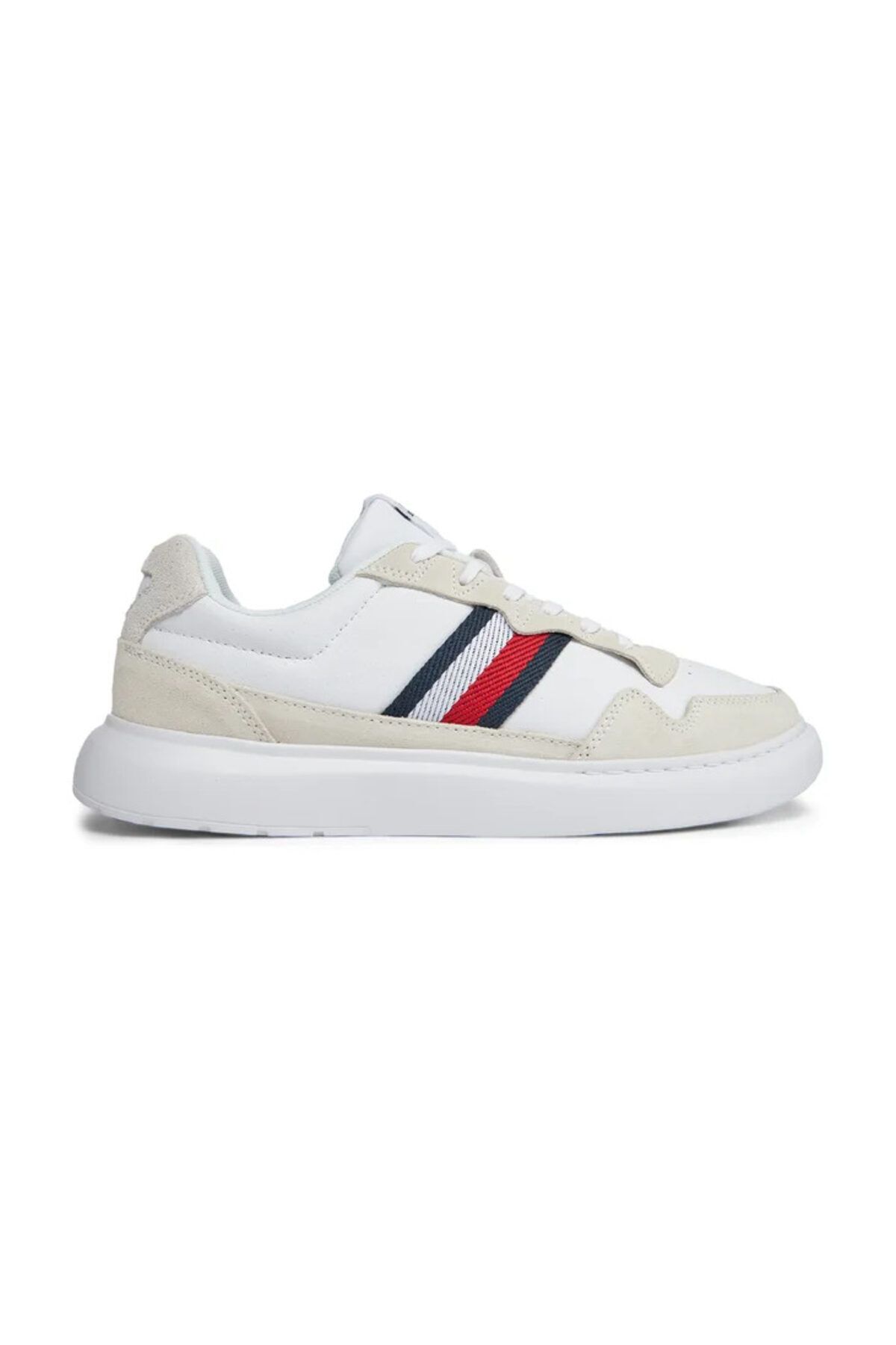 Tommy Hilfiger Męskie Buty Sportowe Sznurowane Z Logo Marki, Antypoślizgowe, Codzienne, Białe, -ybs Mężczyzna - 41