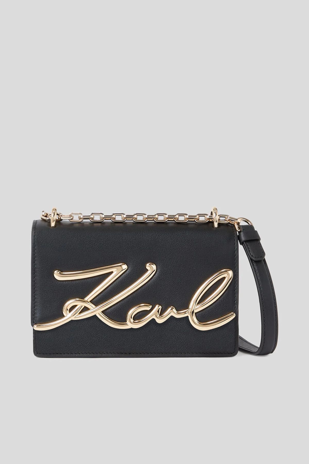Karl Lagerfeld Damska Czarna Skórzana Torba Typu Crossbody 19x12.5x8.5 Cm 235w 3062997 Kobieta - One Size