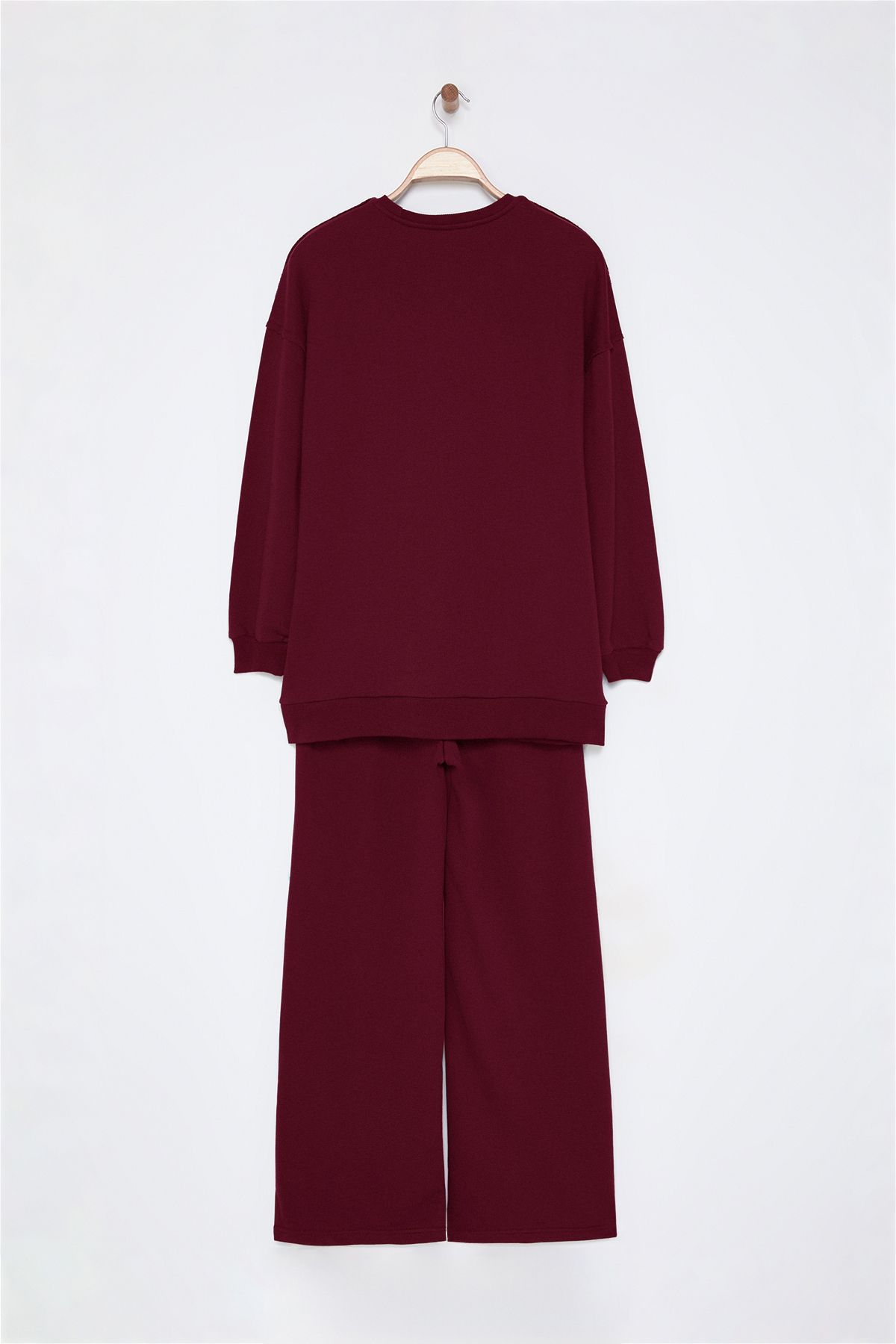 Trendyol Modest-Set de trening oversize cu panglică roșie Claret TCTAW25US00119 7