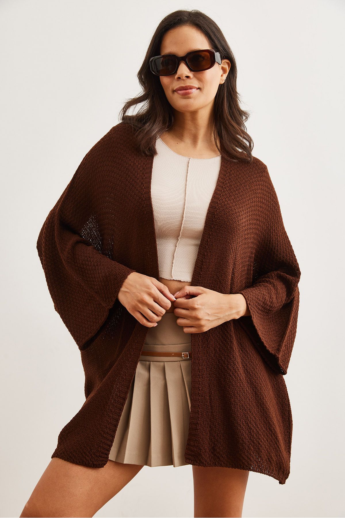 Olalook-Women's Bitter Brown Cardigan - Bat Spring, Hrk- 19000057 4