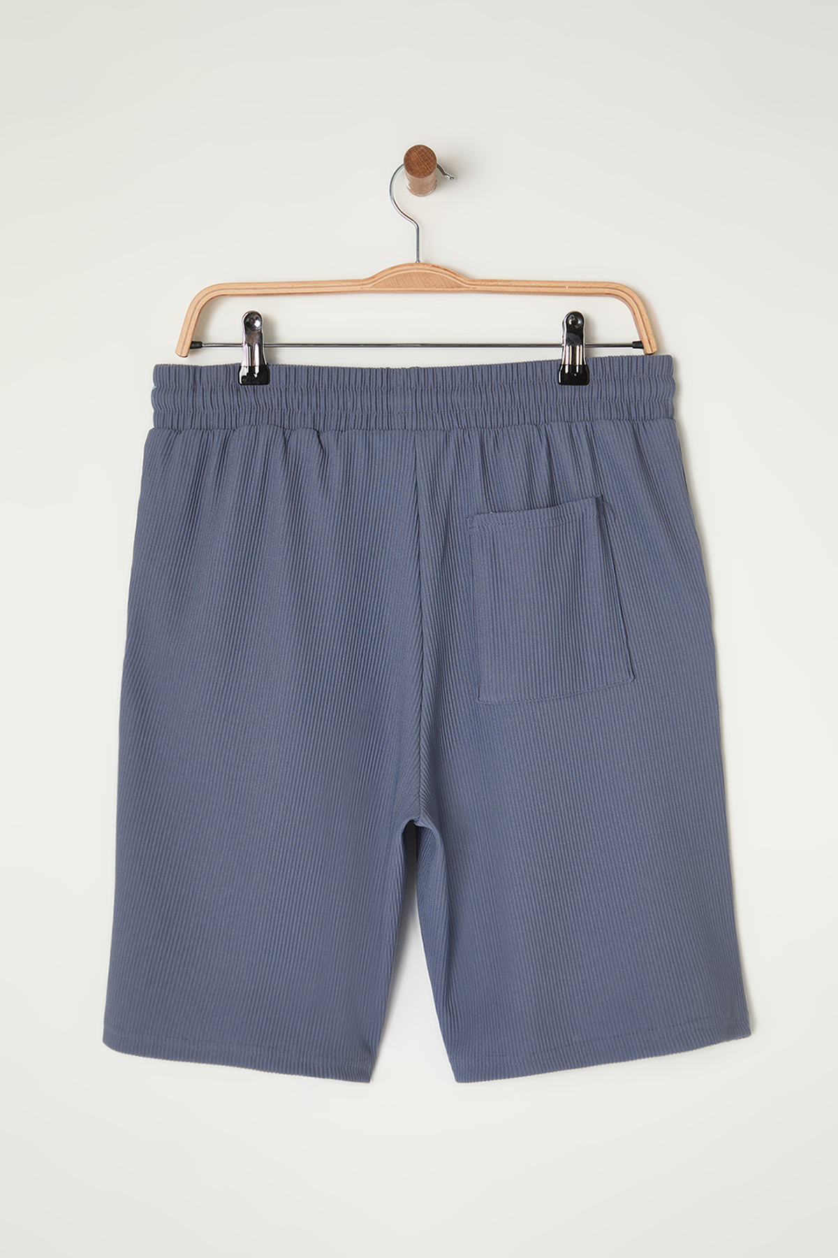 Trendyol Collection-Limitovaná edice Indigo – Texturované osmanské šortky širokého střihu Tmnss24Sr00037 8