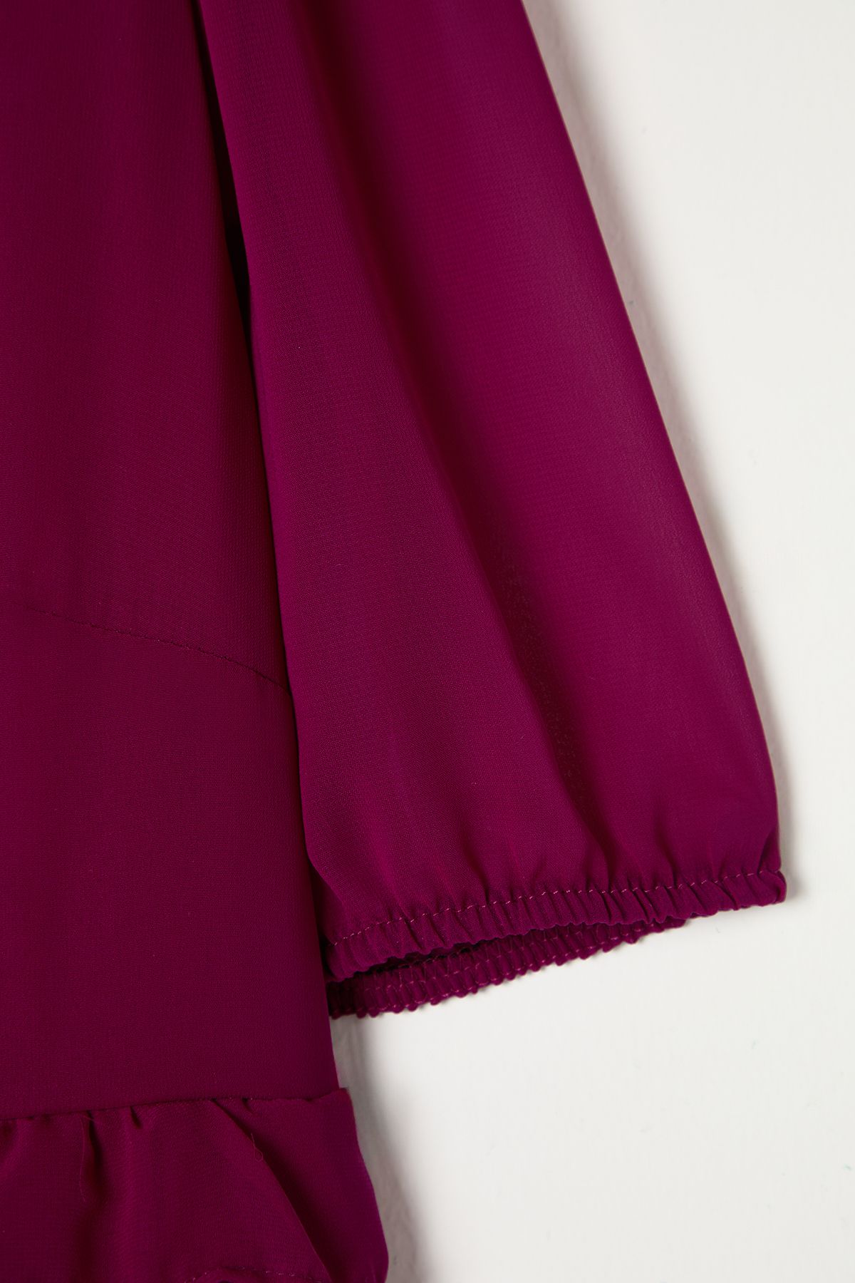 Trendyol Curve-Detailní tkané šaty Plum Tulle Tbbss23Ah00056 7