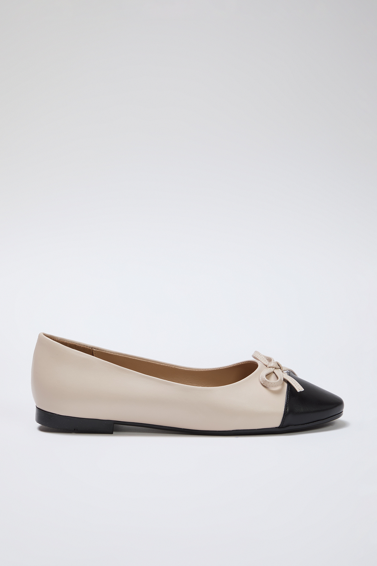 TRENDYOL SHOES-Beżowe kokardki, szczegółowe, kolorowe, blokowane, migdałowe, damskie baleriny Takss25Be00000 5